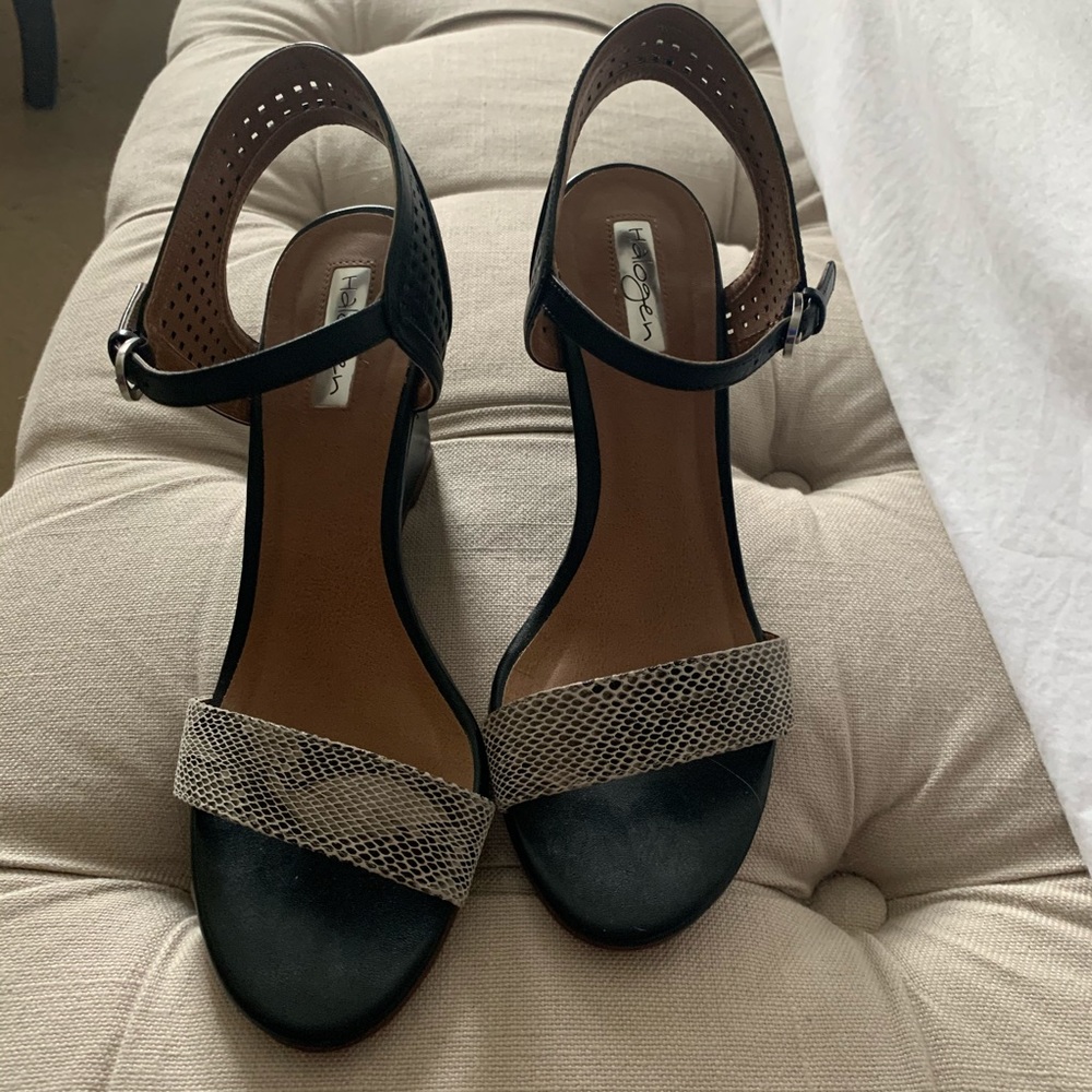 Halogen Snakeskin Strappy Wedges